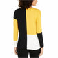 Alfani Women's Drop Shoulder Colorblocked Top Yellow Combo Size Petite XL