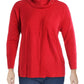 JM Collection Women's Plus Lace up Ribbed Trim Poncho Sweater Red Size 0X