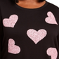 INC International Concepts Women's Plus Sequin Heart Sweatshirt Black Size 0X