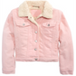Jou Jou Big Girl's Sherpa Fleece & Corduroy Jacket Pink Size Small
