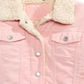 Jou Jou Big Girl's Sherpa Fleece & Corduroy Jacket Pink Size Small