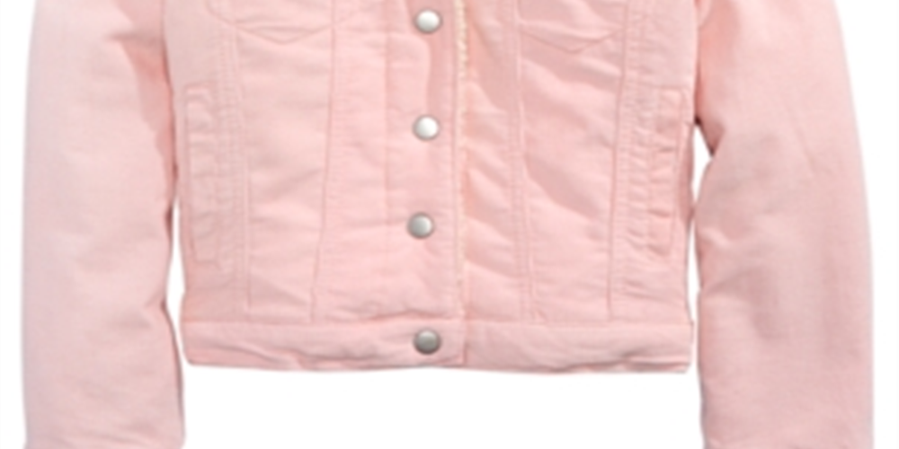 Jou Jou Big Girl's Sherpa Fleece & Corduroy Jacket Pink Size Small
