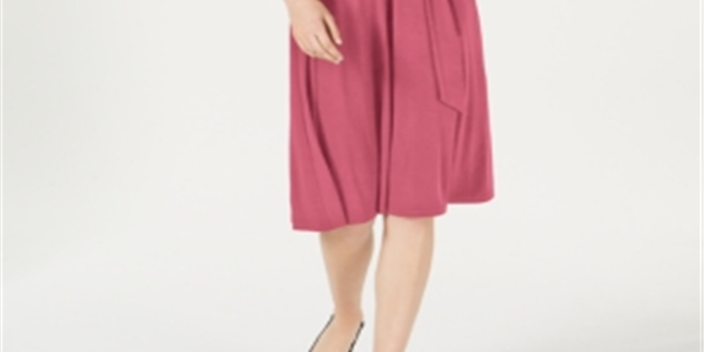 Charter Club Women's Solid MIDI Dress Pink Rose Size Petite XL