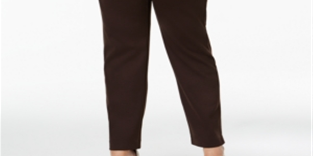 Charter Club Women's Plus Ponte Knit Pants Dark Chocolate Size 14 W