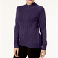 Karen Scott Women's Mock Neck Cable Knit Sweater Purple Size Petite X-Large