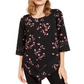 Alfani Women's Charmeuse V Hem Top Black Size XX-Large