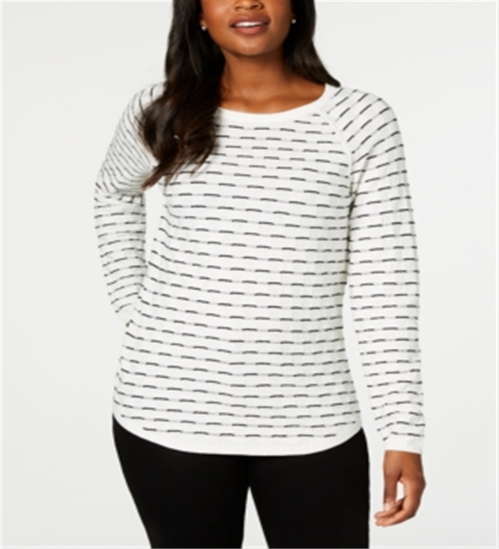 Karen Scott Women's Textured Sweater White Size X-Small