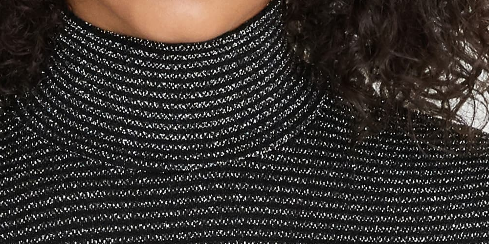 Sanctuary Women's Over the Rainbow Metallic Knit Top Black Size X-Small