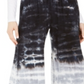 Rewash Junior's Tie Dyed Wide Leg Pants Black Size Medium