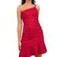 Bebe Women's Ruched Glitter Cocktail Dress Red Size Medium