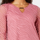 JM Collection Women's Animal Print Burnout Top Blue Size Petite XL