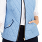 Charter Club Women's Quilted Stand Collar Vest Blue Size Small