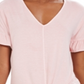 Style & Co Women's Flutter Sleeve Tie Front Top Pink Size Medium