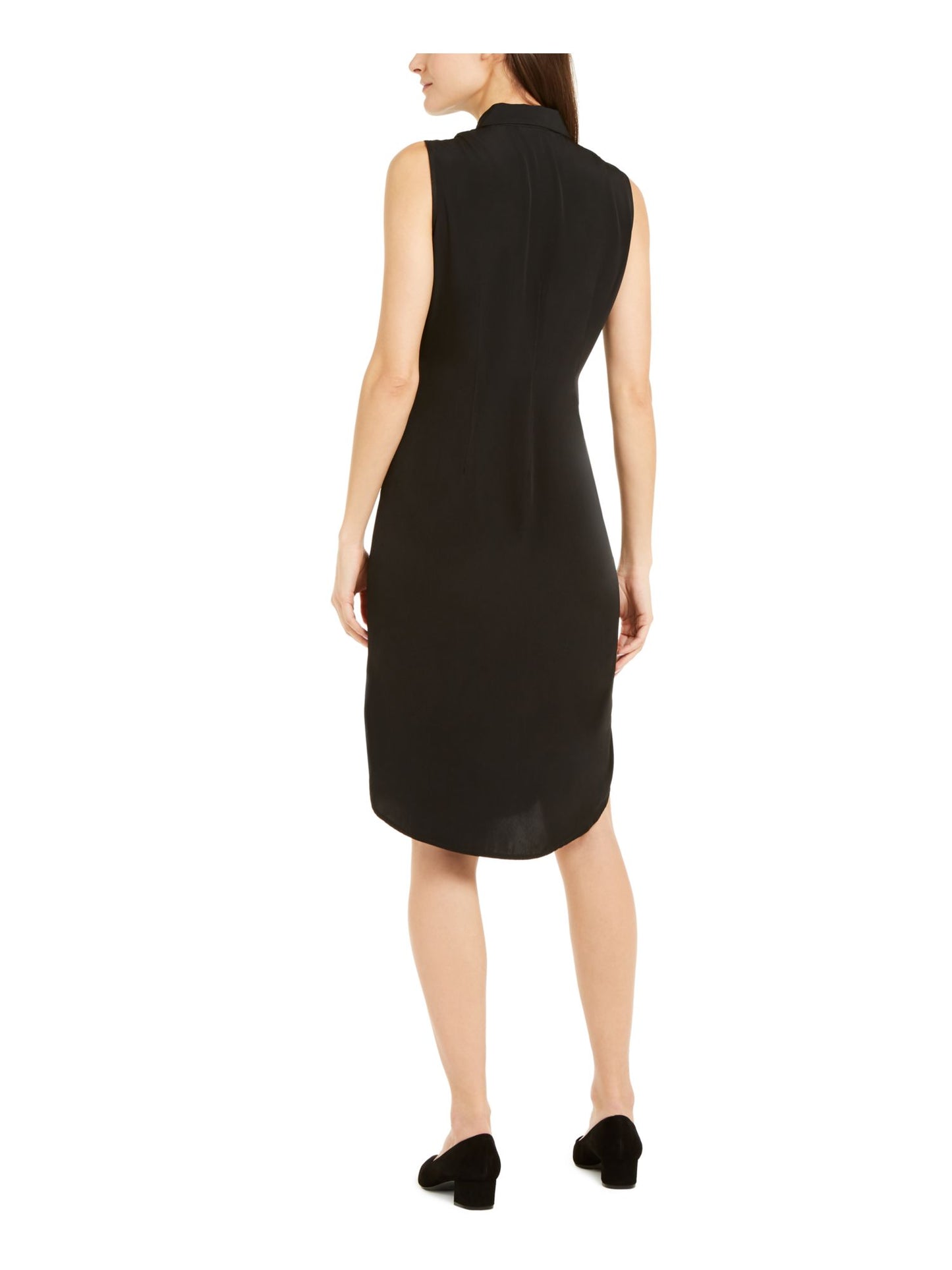 Alfani Women's Sleeveless Crew Neck Below the Knee Formal Shirt Dress Black Size 4