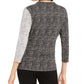 Alfani Women's Printed Two Tone Top Black Size Petite S
