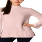 Charter Club Women's Mixed Stitch Mock Neck Sweater Pink Size XX-Large