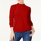 Karen Scott Women's Zip Back Mock Neck Sweater Red Size X-Large