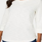 Karen Scott Women's Sport Marled Sweatshirt White Size Medium