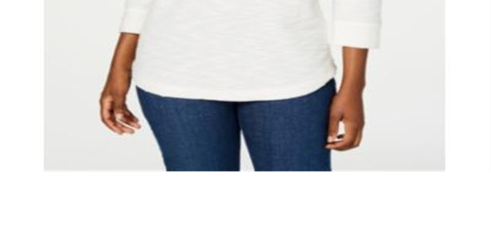 Karen Scott Women's Sport Marled Sweatshirt White Size Medium