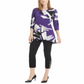 Alfani Women's Printed Swing Top Purple Size Petite L