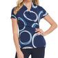 DKNY Women's Ruched Printed Short Sleeve V Neck Faux Wrap Top Blue Size XX-Large