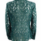 Charter Club Women's Teal Long Sleeve Collared Button up Party Top Green Size Small