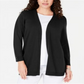 Karen Scott Women's Open Front Cardigan Black Size Petite XL