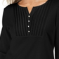 Karen Scott Women's Knit Bib Top Black Size Petite S/M
