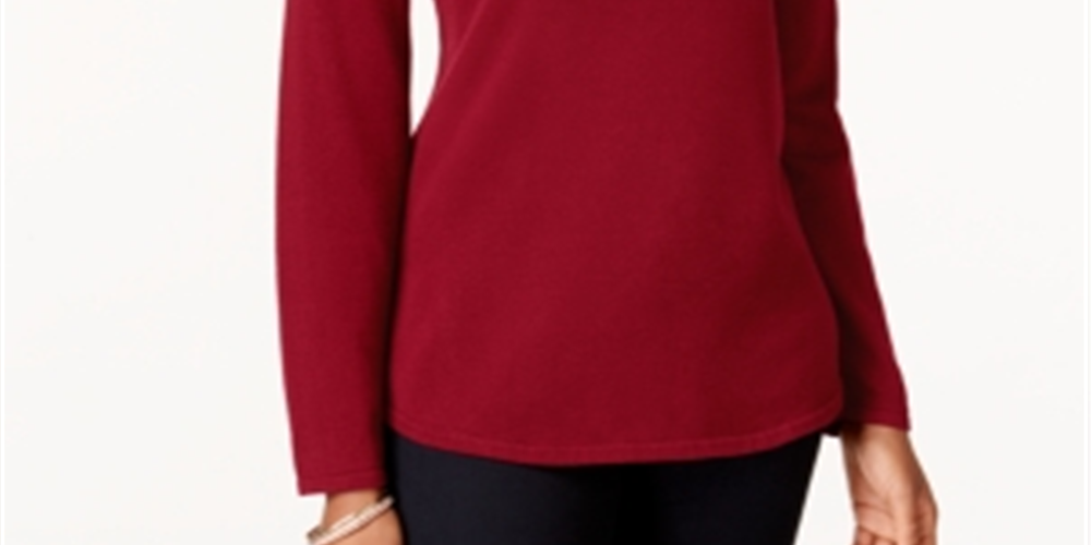 Karen Scott Women's Cotton Sweater Red Size X-Large