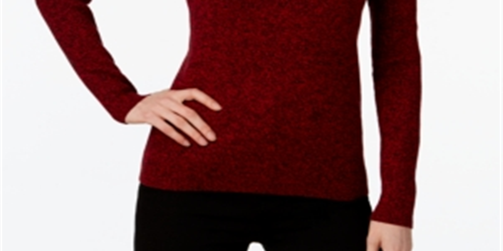 Karen Scott Women's Cotton Mock Neck Sweater Red Size X-Small