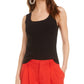 Bar III Women's Ribbed Knit Square Neck Tank Top Sweater Black Size X-Large