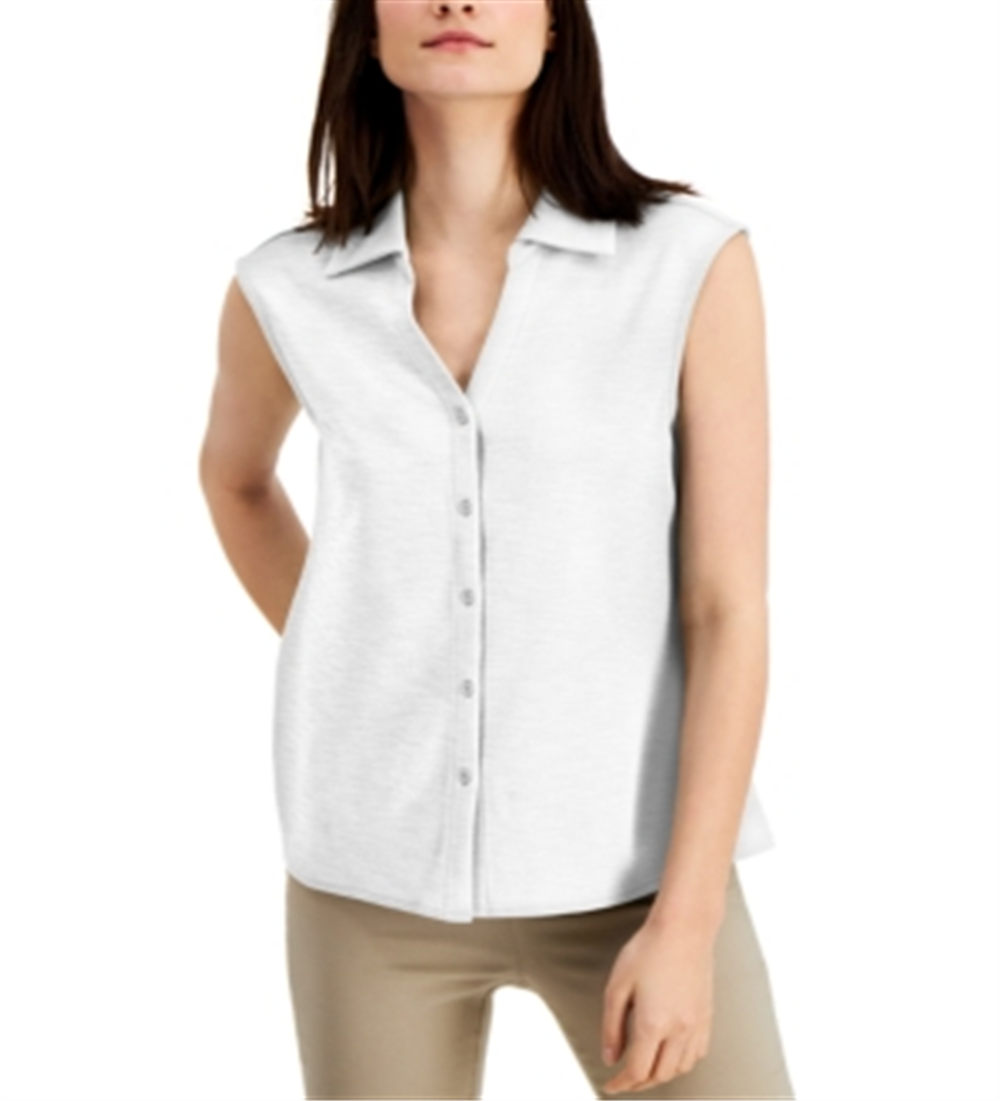 Alfani Women's Sleeveless Blouse White Size X-Small