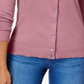 Karen Scott Women's Crew Neck Cardigan Pink Size Small
