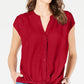 INC International Concepts Women's Twist Front Top Red Size X-Small