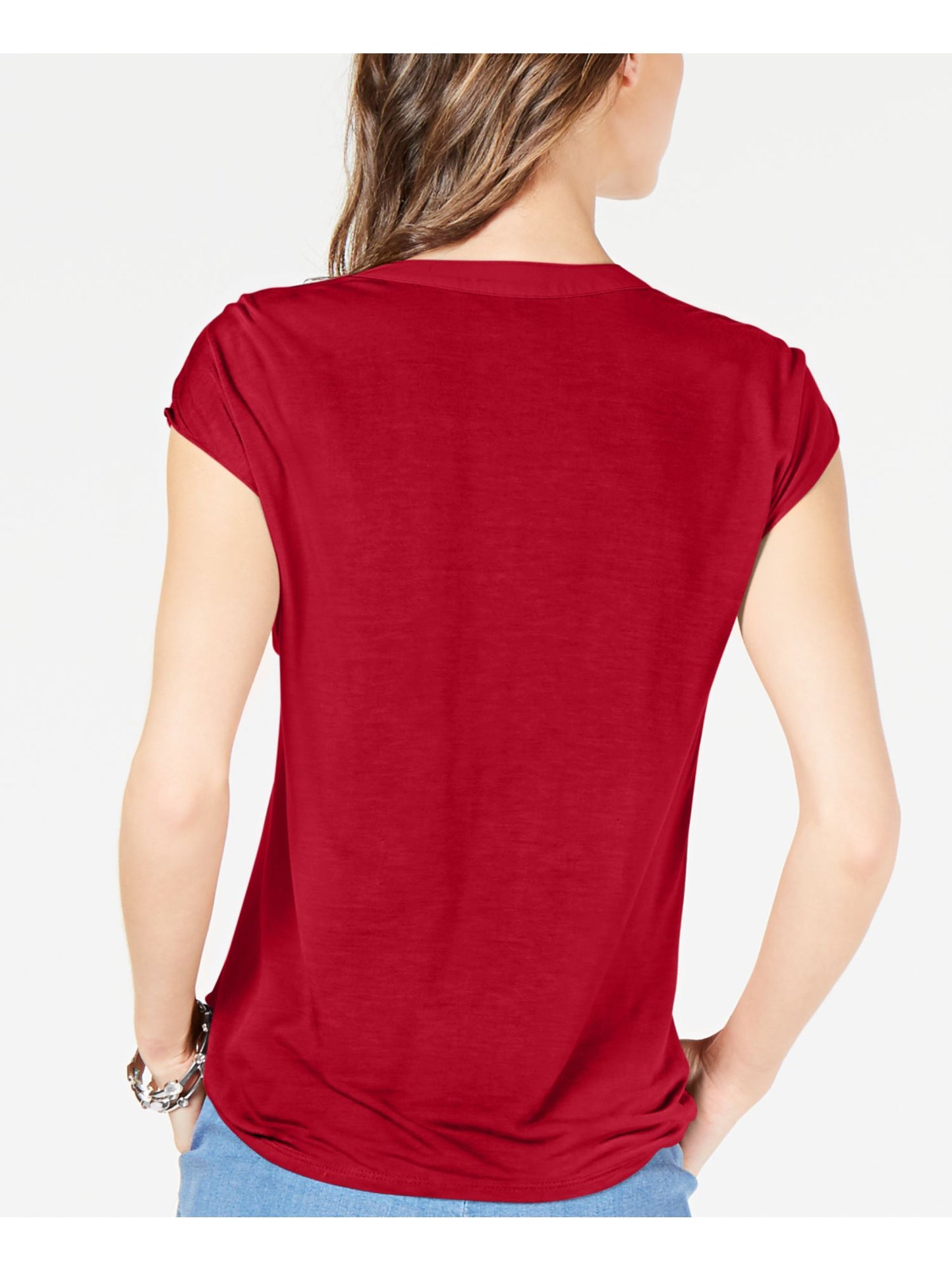 INC International Concepts Women's Twist Front Top Red Size X-Small