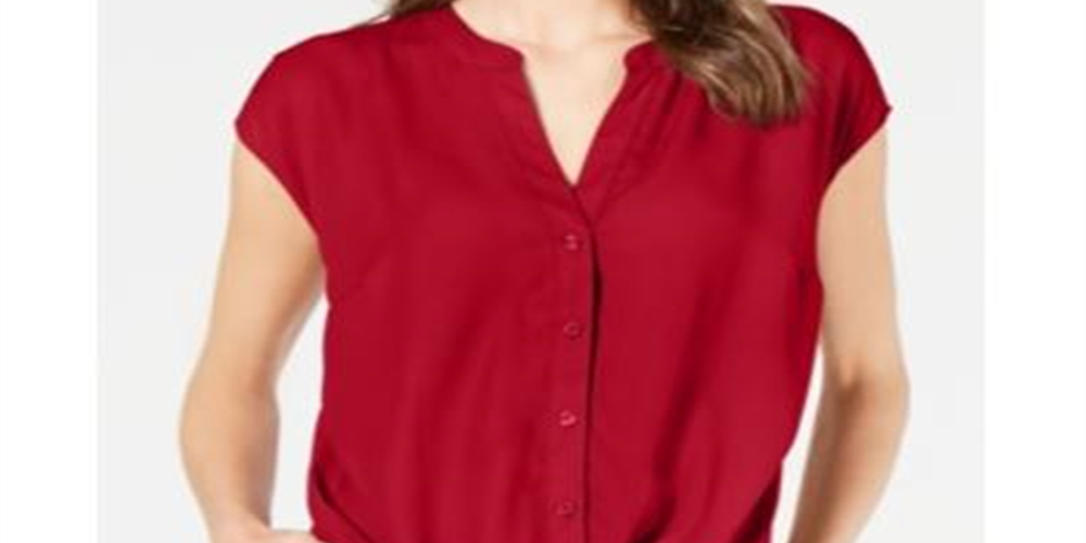 INC International Concepts Women's Twist Front Top Red Size X-Small