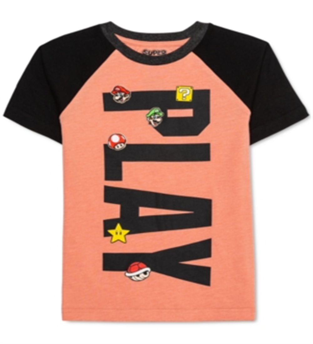 Nintendo Little Boy's Super Mario Bros Play T-Shirt Orange Size 7