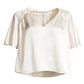 Joie Women's Ankita Satin V Neck Blouse White Size X-Small