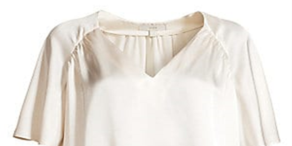Joie Women's Ankita Satin V Neck Blouse White Size X-Small