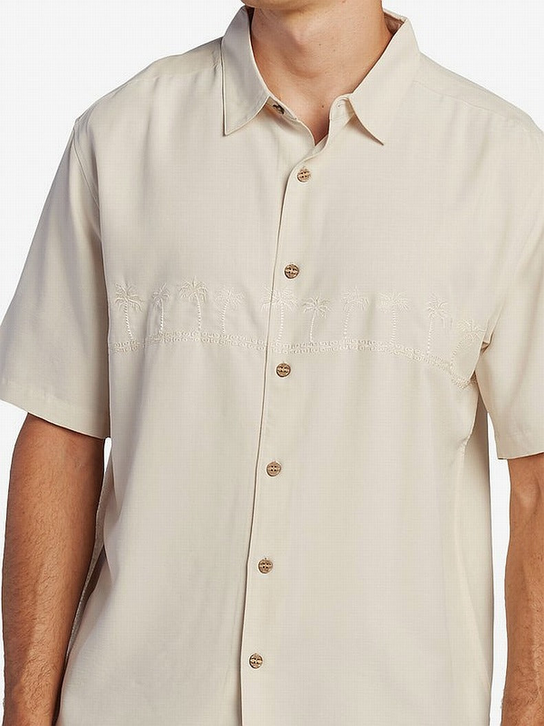 Quiksilver Men's Tahiti Palms Graphic Shirt Gray Size Medium