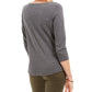Charter Club Women's Striped Long Sleeve Boat Neck Top Gray Size Small