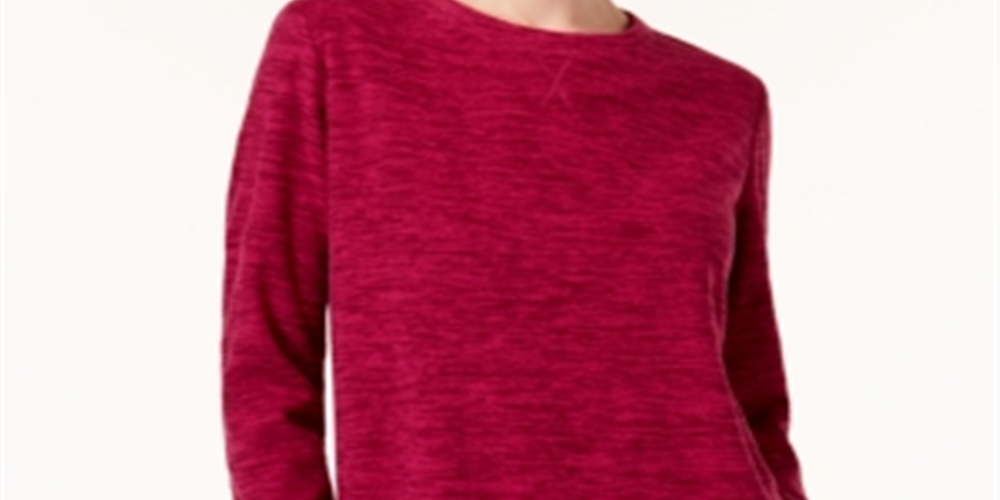 Karen Scott Women's Marled Sweatshirt Magenta Size Petite XL