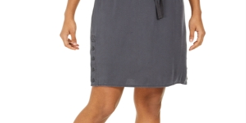 Style & Co Women's Drawstring Tencel Skirt Gray Size XX-Large
