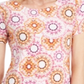 JM Collection Women's Printed Jacquard T-Shirt Pink Size Medium