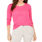 Style & Co Women's Long Sleeve Crewneck Top Pink Size Small