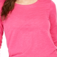 Style & Co Women's Long Sleeve Crewneck Top Pink Size Small