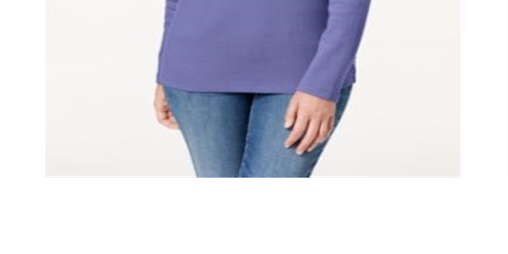 Karen Scott Women's Cotton Henley Top Purple Size Small