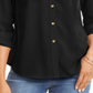 Charter Club Women's Solid Button up Shirt Black Size Petite S