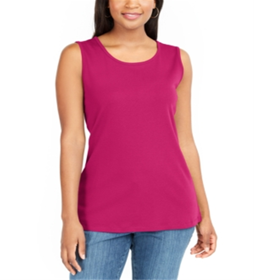 Karen Scott Women's Cotton Tank Top Chocolate Size X-Large