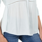 Style & Co Women's V Neck Mixed Woven Top Blue Size Small